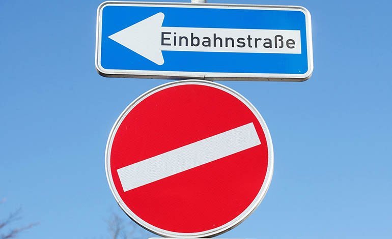 Irreführende Gestaltung der Verkehrsschilder