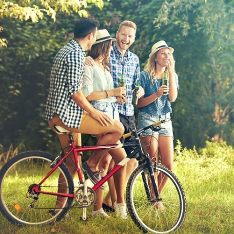 Betrunken auf dem Fahrrad