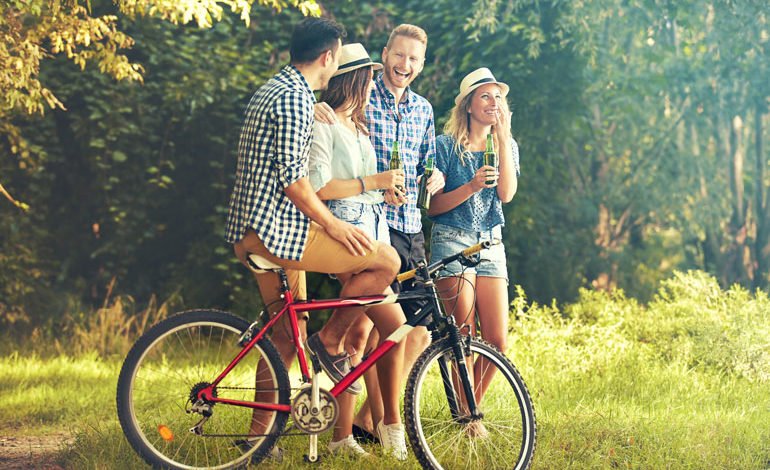 Betrunken auf dem Fahrrad