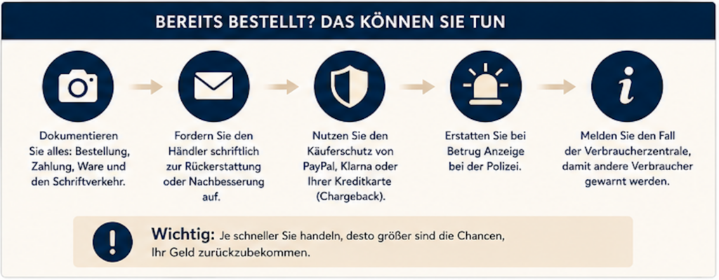 Grafik: Bereits bestellt beim China fake Shop
